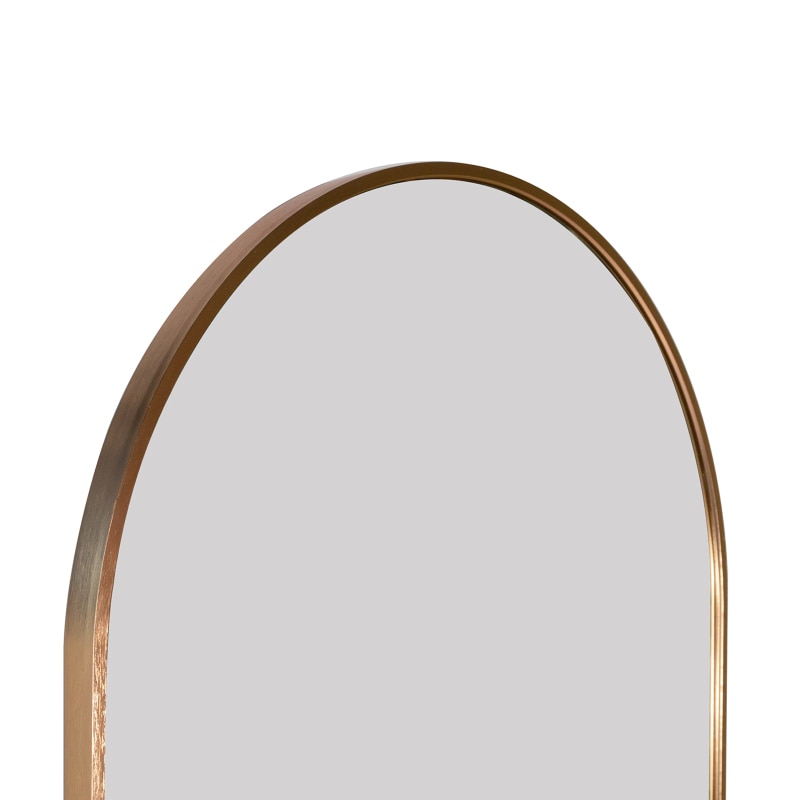 SkandiShop Full Length Wall Mirror - 63” x 20” Arched Free Standing Body Mirror , Black Metal Framed Large Floor Mirror for Bedroom
